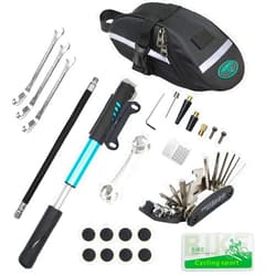 CHUMXINY Bike Repair Kit, Bike Tire Repair Tool Kit Contains 16-in-1 Tool, 120Psi Mini Bicycle Pump, Bicycle Tire Patch Kit, Used for Mountain Bike and Road Bike.