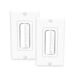 TOPGREENER Bristled Brush Wall Plate Multimedia Pass-Through Insert with Decorator Wall Plate for Low Voltage Cables, Size 1-Gang 4.50