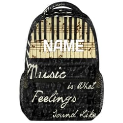 OMFUNS Vintage Piano Music Custom Backpack for Kids Boys Girls Music Notes Personalized School Bookbag for College Elementary Middle School Bag Casual Daypack Laptop Bag for Women Men