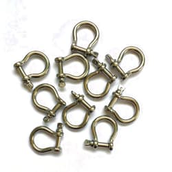 JingYi Stainless Steel Bow Shackle, 4mm, Silver Color,for Paracord Jewelry, Marine Tackle-10 Pieces
