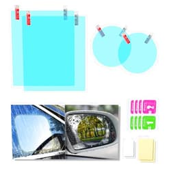 JOYCOURT 4PCS Car Rearview Mirror Film, Waterproof Film Side Mirror Rainproof Film HD Nano Coating Transparent Car Film, Safe Driving Protective Sticker Film for Most Cars Trucks Suvs