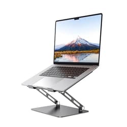 JOIOT Adjustable Laptop Stand Ergonomic Computer Riser Aluminum Laptop Stand for Desk Portable Notebook Stand Laptop Riser Holder Compatible with 10-17.3’’ Laptops Tablets,Black