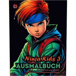 Mixed Marcel Arts,Marcel Hoefert Ninja Kids 3 - Ausmalbuch:: Das Malbuch für groß und klein, Kinder und Erwachsene - 40 Ninja Kids Illustrationen zum Ausmalen (Ninja Kids Ausmalbücher) (German Edition)