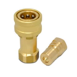Summit Hydraulics 3/8″ NPT ISO 7241-B Brass Quick Disconnect Hydraulic Coupler Set …