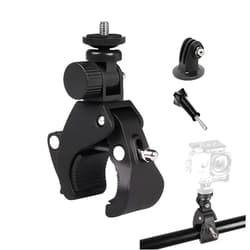 PIEPIE Action Camera Mount Clamp, Bike/Motorcycle Handlebar Clamp Adapter for Insta360/GoPro/AKASO/DJI Osmo, Sports Camera Mounts Compatible with DSLR Cameras, Camcorders & Light Pole