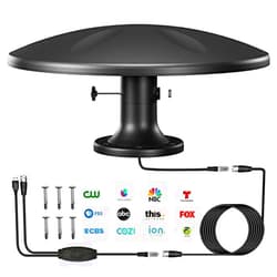 DTB TECH Outdoor TV Antenna Amplified Digital HD TV Antenna with Long Range Reception, Easy Installation - for Camper, RV Trailer Truck Caravan Boat Big (Black)