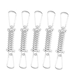 RUYICZB Set of 5 Tension Springs, Tension Spring Accessories, Tension Springs with Hooks for Attaching Sun Sails, Springs for Camping Awnings, Tents and More