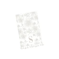 Mary Square Monogram S Colorful Floral 26 x 18 Cotton Fabric Tea Hand Towel with Tasseled Edges
