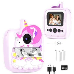 YINGOOT Kids Camera Instant Print, Christmas Birthday Gifts for Kids Age 3-8, 48MP &1080P Kids Digital Camera with Silicone Cover, Portable Toy Instant Camera for Kids 3 4 5 6 7 8 9 10 Year Old Girls