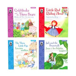 Carson Dellosa Education Keepsake Stories Classic Children's Fairy Tales in Spanish & English Book Set,The Three Little Pigs,Little Red Riding Hood,Goldilocks,Jack & Beanstalk Bilingual Books for Kids