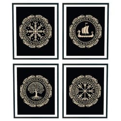 97 Decor Norse Mythology Gifts - Viking Decor for Home, Viking Wall Art, Vikings Poster Norse Rune Symbol, Norse Pagan Decorations for Men Bedroom, Viking Print Vegvisir Wall Decor (8x10 UNFRAMED)