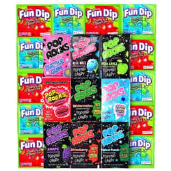 BLUE RIBBON Pop Rocks Popping Mixed Candy 9 Flavor Variety with 12 Fun Dip - Taste the Explosion, Individually Wrapped - Care Package for Family, Friends, Kids and more (21 Count)