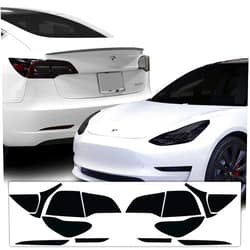 BOGAR TECH DESIGNS Tail Head Light Side Markers Reflectors Tint Kit Compatible with and Fits Tesla Model 3 2017-2023, Dark Smoke