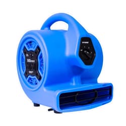 XPOWER P-100A 3 Speeds Mini Air Mover, Floor Fan, Dryer, Utility Blower with Built-In Dual Outlets for Daisy Chain- Blue