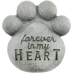 AuldHome Design AuldHome Dog Pawprint Memorial Stone; Pet Cat or Dog Bereavement Gift Yard Decor