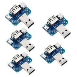 HiLetgo 5pcs Multifunctional USB Convert Adapter USB to Type-C USB to Micro USB USB Male to Female Convert Adapter Mutual Converter Adapter 4P Pin Header 2.54mm USB Convert Plate