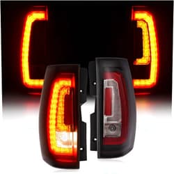 HECASA LED Tail Lights Pair Compatible with 2007-2014 Chevy Chevrolet Suburban Tahoe GMC Yukon/Yukon XL Taillight Rear Brake Lamp LH & RH - Smoke Lens Black Housing