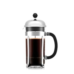 Bodum 34oz Chambord French Press Coffee Maker, High-Heat Borosilicate Glass, Polished Stainless Steel – Made in Portugal