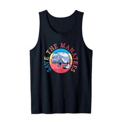 Herbivorous Marine Mammals Animals Rescuer Save The Manatees Sea Cow Trichechidae Manatees Rescue Tank Top