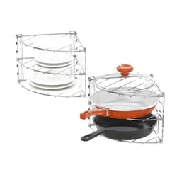 Deco Brothers 3-Tier Counter and Cabinet Corner Shelf Organizer, 2 Pack, Chrome
