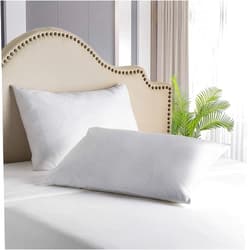 Dee's Collection Waterproof Pillow Protectors Cover Set of 2 King 20x40 Size ( White ) Zippered Clouser, Effective Dust Protection & Soft Quiet Terry Cotton