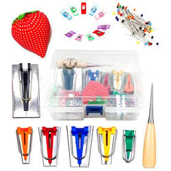 LNKA Fabric Bias Tape Maker Set of 19pcs Tools with Instruction,Size 1/4