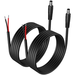 PROIMB 2Pcs DC Power Pigtail Cord 3.9 Ft, 18Awg 5.5 x 2.1MM Barrel Connector, Male Plug To Bare Wire, Open End Power Wire Supply Repair Cable for CCTV Security IP Camera, DVR, Led Light, 5V, 12V, 24V Adapter