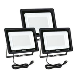 Sunkkes 200W LED Flood Lights 3 Pack, Outdoor IP66 Waterproof, 24000LM Bright Security Light, Outside Lamp, Exterior Floodlights Lighting for Garage, Garden, Stadium, Yard, Arena