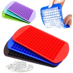 LeeYean Silicone Mini Ice Cube Trays 3 Pack, 160 Crushed Ice Cube Molds Easy Release Small Ice Cube for Chilling Whiskey Cocktail, Kitchen Gadgets Stackable Ice Trays, Specialty Accessories Tool for Freezer