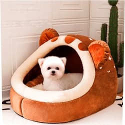 CkuionMax Winter Dog Bed Self-Warming Puppy House Cozy Cat Sleeping Tent Cave Beds Indoor Kitten Nest Kennel Hut for Small Medium Dog Cats