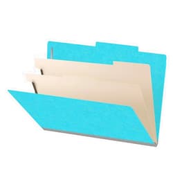 Ecom Folders 18 pt Heavy Duty Top Tab Color Folders, 2/5 Cut ROC Top Tab, Legal Size, 2 Dividers, Light Blue (Box of 10)
