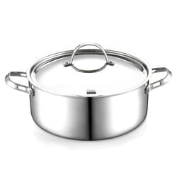 Cooks Standard Multi-Ply Clad Stainless Steel Stock Pot, 7-Quart Pasta Cooking Canning Dutch Oven Pot with Lid, Deep Stockpot Induction Cookware