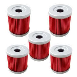 HIFROM Pack of 5 Oil Filter Replacement for Suzuki DRZ400E DRZ400S DRZ400SM 2000-2013 Replace HF139 & KN139