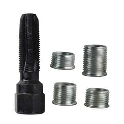 FLYPIG M14 x1.25 Carbon Steel Spark Plug Re-thread Repair Tool Tap Reamer Inserts Kit 14mm Spark Plug Thread Repair Kit