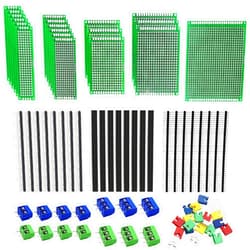 Sunxeke 103pcs Double Sided PCB Board Kit for DIY Soldering and Electronic Project Circuit Boards Compatible with Arduino Kits, 2.54mm Male and Female Header Connector