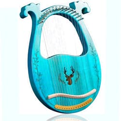 SIRAO Lyre Harp, 16-String Harp Solid Wood Mahogany Lyre Harp with Extra Strings, Picks, Tuning Lever, Black Gig Bag Instruction Manual, Beginners Instruments Lovers for Lyre(Blue color)