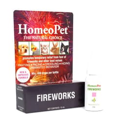 HomeoPet Fireworks, Loud-Noise Anxiety Relief for Dogs, Cats, and Other Small Animals, 15 Milliliters
