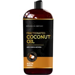 Brooklyn Botany Fractionated Coconut Oil for Skin, Hair and Face – 100% Pure and Natural Body Oil and Hair Oil - Carrier Oil for Essential Oils, Aromatherapy and Massage Oil – 28 fl Oz