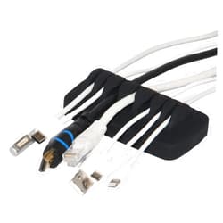 ENVISIONED Heaviest Cable Organizer on The Market! Compact and Weighted Desktop Cord Holder and Cable Organizer, Eco-Friendly Silicone, No Bad Smell, Bundled with 4 Reusable Cable Ties! (Black)