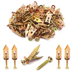 ISPINNER 140pcs 12x30mm Self Drilling Drywall Anchors with Screws Kit, No Drill or Holes in Wall, Hangs up to 66 lbs