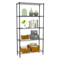 PayLessHere 5 Shelf Wire Shelving Unit Garage NSF Wire Shelf Metal Large Storage Shelves Heavy Duty Height Adjustable Utility Commercial Grade Steel Layer Shelf Rack Organizer 1250 LBS Capacity -14x36x72,Black