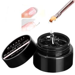 Makartt Clear Builder Nail Gel: Nail Extension Hard Gel, Long Lasting UV Gel for Nail Strengthener Nail Sculpture Broken Nail Repair Protection Gel for Home Salon Nail DIY Art Manicure 1.06 oz