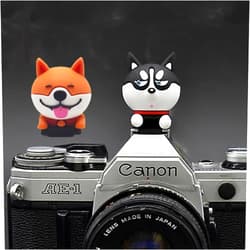 ZOSTLAND Adorable SLR Camera Hot Shoe Boot Cover Cap,Lovely Akita and Husky Shoe Protector,Compatible with Sony Fuji Canon Nikon Pentax Leical.(2pcs Dog)