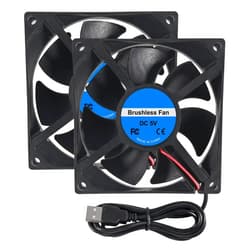 DORHEA 2PCS 8025 Fan 80x80x25mm DC 5V 80mm x 25mm Brushless Cooling Fan, Replacement Ball Bearing 80mm Fan for Cooling DIY PC Computer Case Fan - USB