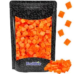 Fruidles Dried Papaya Fruit Chunks, Fresh Diced Cut, All Natural, Non-GMO (Half-Pound)