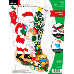 Bucilla Hugs, Felt Applique Christmas Stocking Kit, 18
