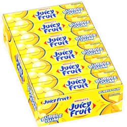 Juicy Fruit Gum Original Bubble Chewing Gum, 5 Count (Pack of 18)