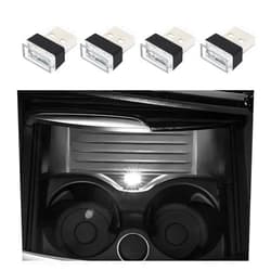 Dickno 4 PCS USB LED Car Interior Atmosphere Lamp, Plug-in USB Interface Trunk Ambient Lighting Kit, Portable Mini LED Night Atmosphere Light, Universal Vehicle Interior Led Light (White)