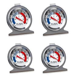 Lqwidyf 4 Pack Refrigerator Freezer Thermometer, Classic Series Large Dial Analog Thermometer for Fridge Freezer Cooler, 2024.6.25-01