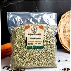 Mega Beans Coffee Unroasted Green Coffee Beans, Mega Beans Coffee, Specialty Grade Green Coffee Beans. (3 LB, Colombia Supremo)